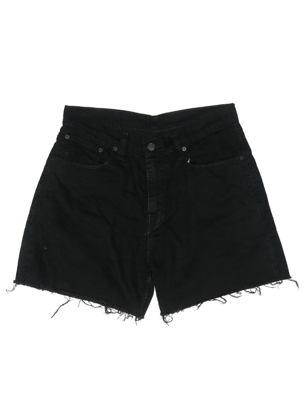 Levi's Black High-Rise Cutoff Denim Shorts